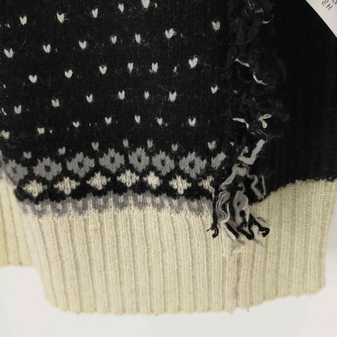 ノートエシロンス note et silence ノルディック柄 ハイネックニット フリンジ レディース FREE