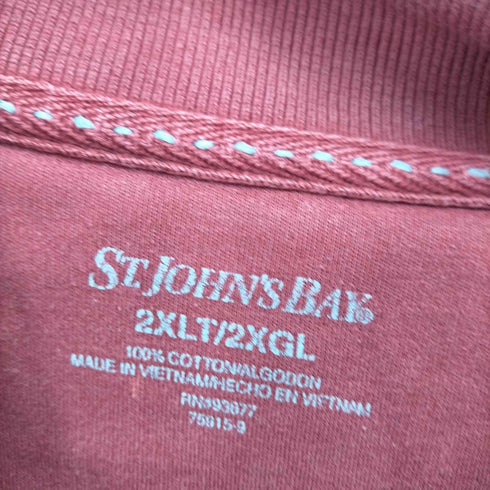 セントジョンズベイ ST.JOHNS BAY プリントタグ ビッグシルエット コットン S/S ボーダー ポロシャツ メンズ 2XLT/2XGL