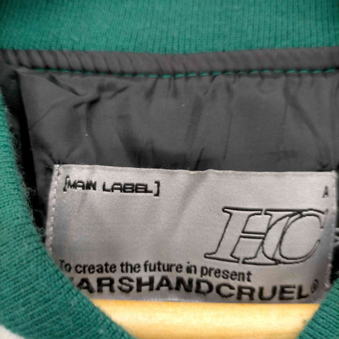 ハーシュアンドクルーエル harsh and cruel HC ワッペン マリア 刺繍 レザー 切替 ウール スタジャン メンズ import:XL