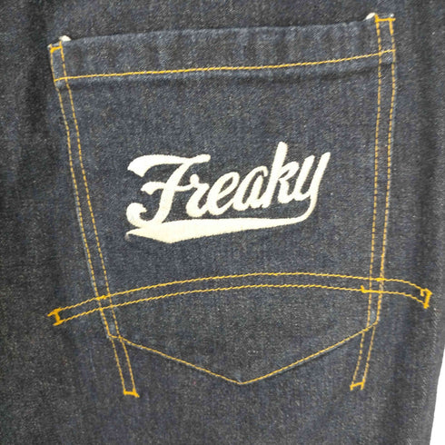 フリーキー マッシブ freaky massive 00S ダブルベルトループ ロゴ刺繍 バギーデニムパンツ メンズ FR:36-38