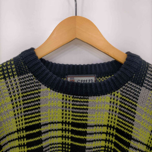 90S MADE IN USA グレンチェックコットンニット メンズ import:XL