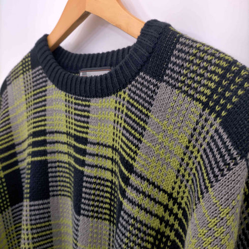 90S MADE IN USA グレンチェックコットンニット メンズ import:XL