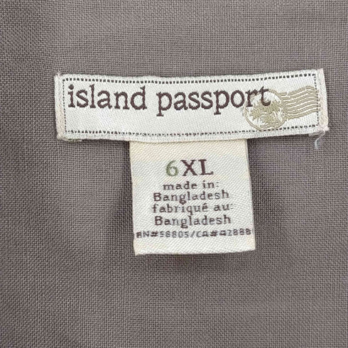 ISLAND PASSPORT リネンレーヨン 刺繍デザイン オープンカラー シャツ メンズ 6XL
