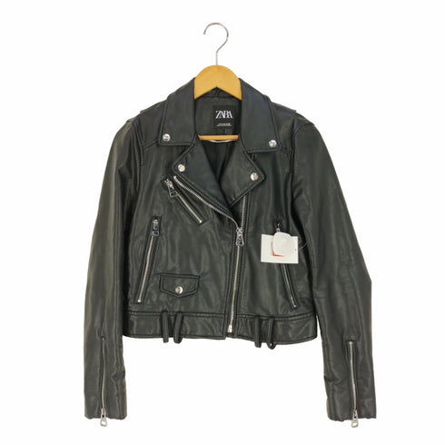 ザラ ZARA フェイクレザー ダブルライダースジャケット レディース import:M