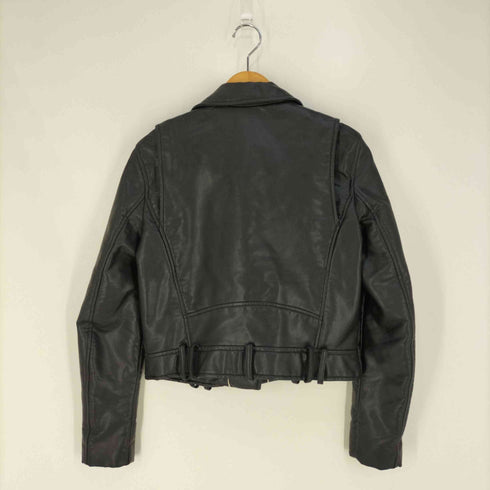 ザラ ZARA フェイクレザー ダブルライダースジャケット レディース import:M