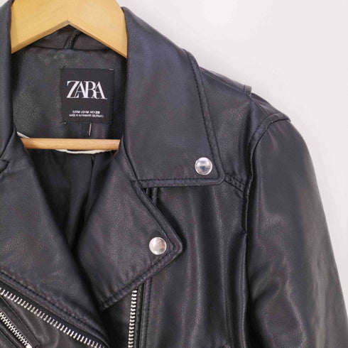 ザラ ZARA フェイクレザー ダブルライダースジャケット レディース import:M