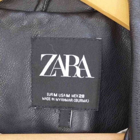ザラ ZARA フェイクレザー ダブルライダースジャケット レディース import:M