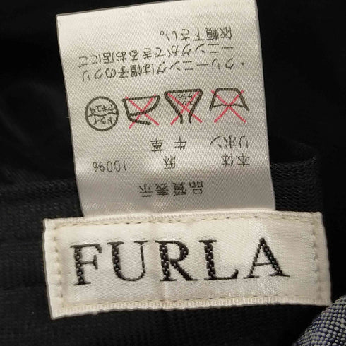 フルラ FURLA レザーリボン リネンハット レディース S~M