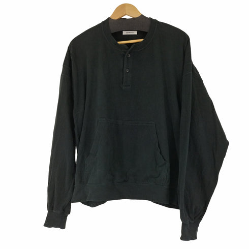 マツフジ MATSUFUJI 21SS Henry Neck Sweat Shirt - BLACK メンズ JPN:3
