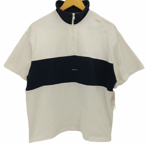 ノーティカ NAUTICA Panel Border Half Zip Teeパネル ボーダー ハーフジップ Tシャツ メンズ import:M