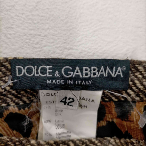 ドルチェアンドガッバーナ DOLCE&GABBANA 裏地レオパードウールスカート レディース EUR:40-42