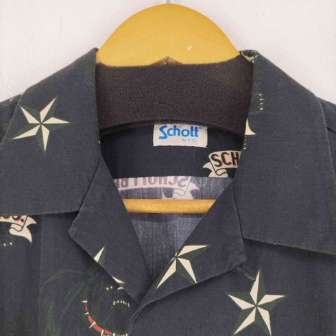 ショット ニューヨーク Schott NYC HAWAIIAN SHIRT BULLDOG 半袖ハワイアンシャツ メンズ JPN:S