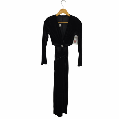 ザラ ZARA VELVET MIDI DRESS WITH CUT-OUT DETAIL レディース JPN:XS