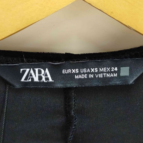 ザラ ZARA VELVET MIDI DRESS WITH CUT-OUT DETAIL レディース JPN:XS
