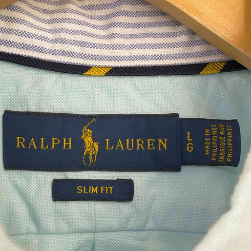 ラルフローレン RALPH LAUREN SLIM FIT ポニー刺繍 BDシャツ メンズ import:L