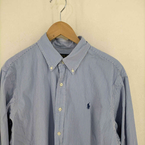 ポロラルフローレン POLO RALPH LAUREN ポニー刺繍 ストライプ BDシャツ メンズ import:L