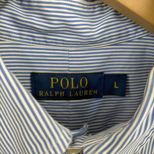 ポロラルフローレン POLO RALPH LAUREN ポニー刺繍 ストライプ BDシャツ メンズ import:L