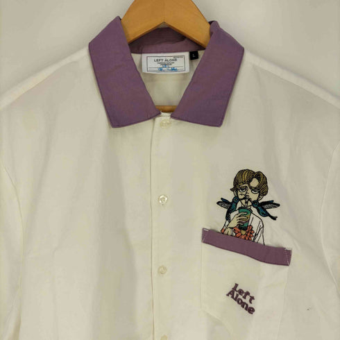レフトアローン LEFT ALONE バイカラー 刺繍シャツ メンズ JPN:L