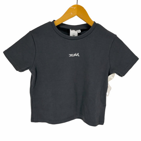 エックスガール X-girl 21SS EMBROIDERED MILLS LOGO S/S BABY TEE レディース JPN:M