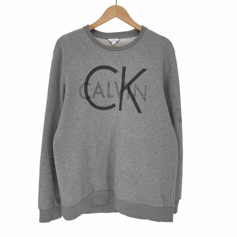 カルバンクライン CALVIN KLEIN CK ロゴ プリント クルーネック スウェット メンズ import:L