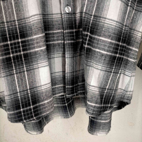 エックスガール X-girl 23AW FACE FLANNEL SHIRT フェイス ロゴ フランネルシャツ レディース import:M