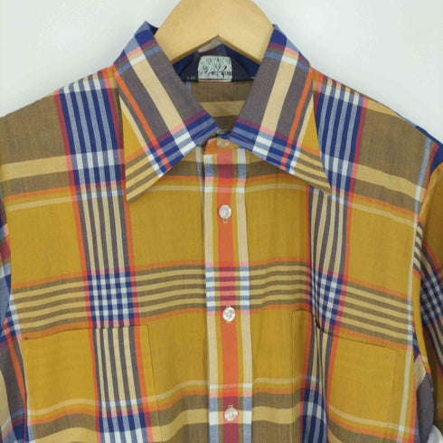 ヴァンヒューゼン VAN HEUSEN CLASSIC COLLECTION 三角タグ チェックシャツ メンズ import:M