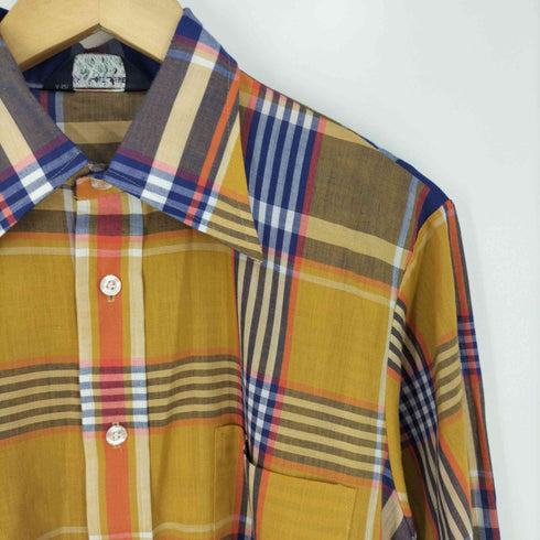 ヴァンヒューゼン VAN HEUSEN CLASSIC COLLECTION 三角タグ チェックシャツ メンズ import:M