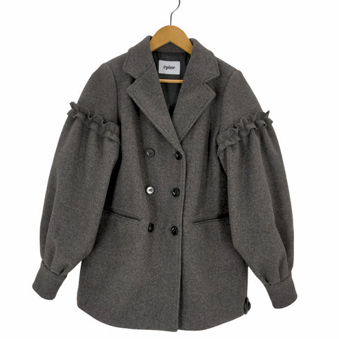 エピヌ epine volume wool tailored coat gray レディース