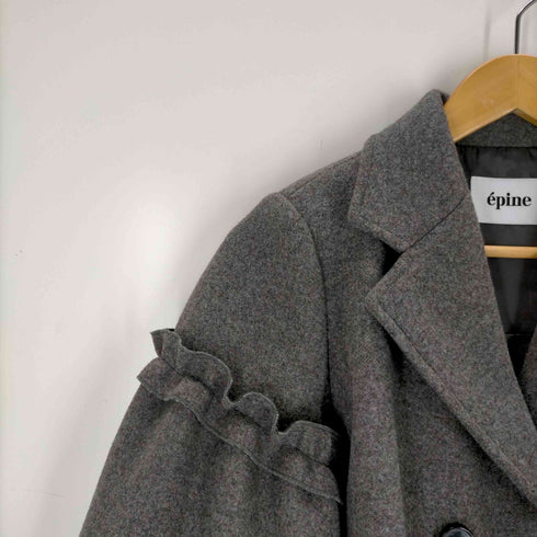 エピヌ epine volume wool tailored coat gray レディース