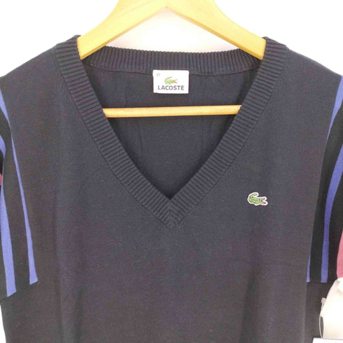 ラコステ LACOSTE ロゴ刺繍 Vネックコットンニット レディース 42