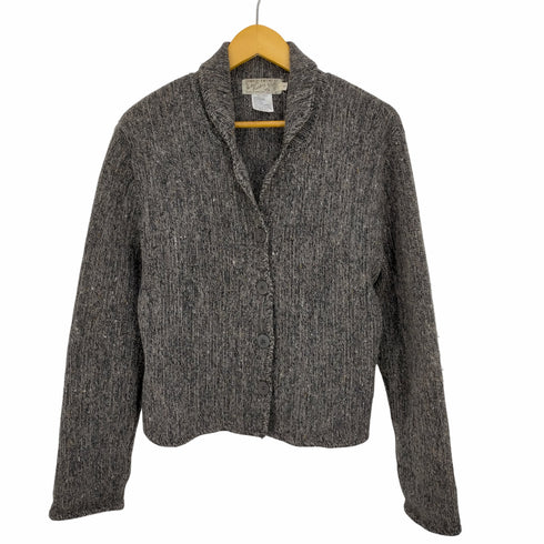 Denbigh Knitwear イングランド製 ショールカラー ウールメランジカーディガン レディース import:L