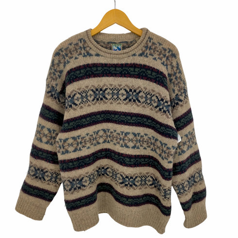 TT&CO SPORT 香港製 総柄 ウールニットセーター メンズ import:M
