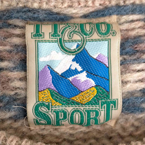 TT&CO SPORT 香港製 総柄 ウールニットセーター メンズ import:M