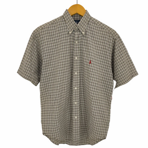 ポロバイラルフローレン Polo by RALPH LAUREN BLAIRE モーリシャス製 ポニー刺繍 ボタンダウンコットン半袖シャツ メンズ import:XS