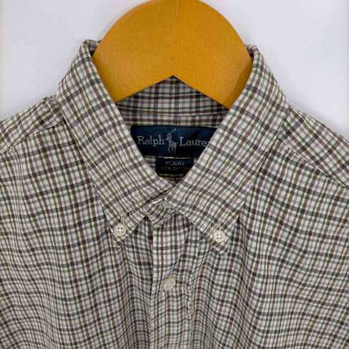 ポロバイラルフローレン Polo by RALPH LAUREN BLAIRE モーリシャス製 ポニー刺繍 ボタンダウンコットン半袖シャツ メンズ import:XS