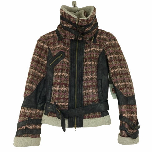デシグアル Desigual ツイード切替ムートンジャケット レディース FR:36