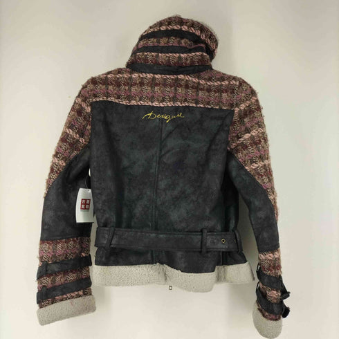 デシグアル Desigual ツイード切替ムートンジャケット レディース FR:36