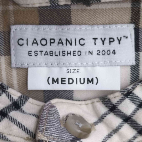 チャオパニックティピー CIAOPANIC TYPY バンドカラー コットンチェック スリーピングネルシャツ メンズ JPN:M