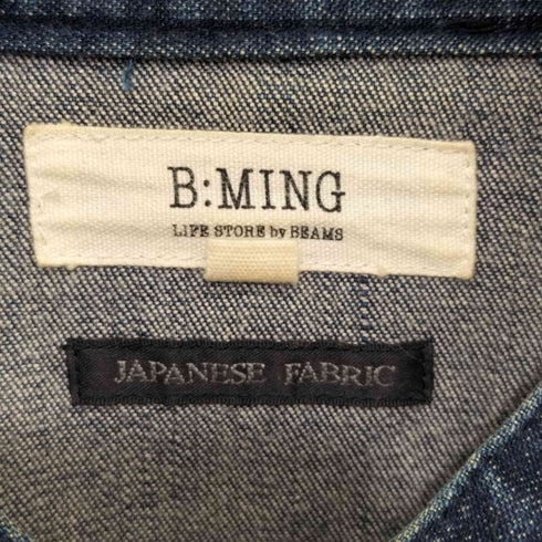 ビーミングバイビームス B:MING by BEAMS バンドカラー デニムウエスタンシャツ メンズ JPN:L