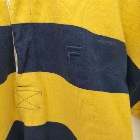 フィラ FILA ロゴ刺繍 ボーダーラガーシャツ バイカラー メンズ import:M