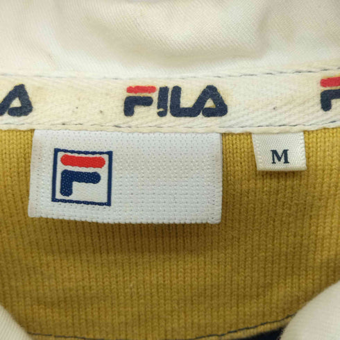 フィラ FILA ロゴ刺繍 ボーダーラガーシャツ バイカラー メンズ import:M