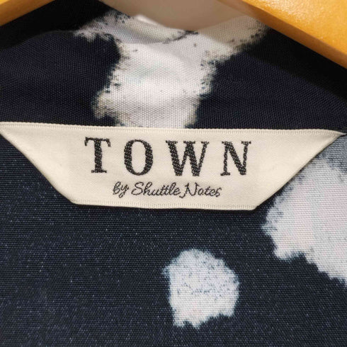 タウンバイシャトルノーツ TOWN BY SHUTTLE NOTES 植山テキスタイル 総柄 レーヨン オープンカラーシャツ メンズ JPN:S