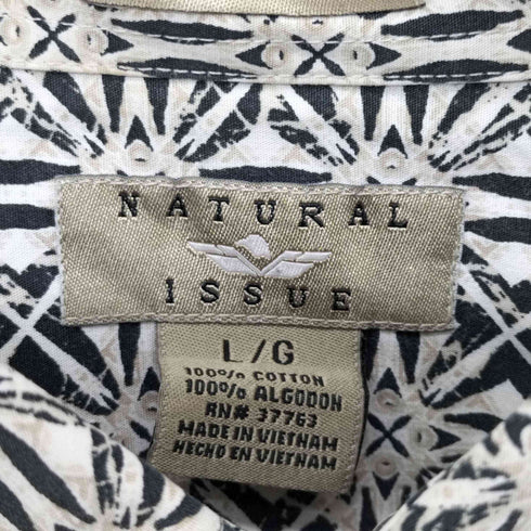 ナチュラルイシュー NATURAL ISSUE 90-2000s 総柄 ショートスリーブ ボタンダウンシャツ メンズ import:L