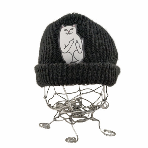リップンディプ RIPNDIP MADE IN THE USA LORD NERMAL RIBBED BEANIE 猫ワッペンアクリルビーニー メンズ