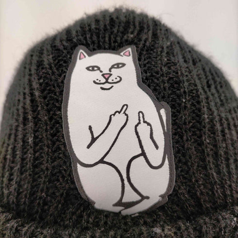 リップンディプ RIPNDIP MADE IN THE USA LORD NERMAL RIBBED BEANIE 猫ワッペンアクリルビーニー メンズ