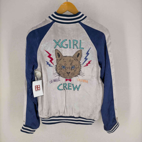 エックスガール X-girl CAT'S CLUB バック猫刺繍 リバーシブルスカジャン レディース JPN:1