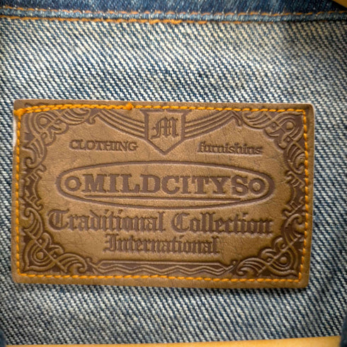 MILDCITY インディゴ 企業ロゴパッチデニムジャケット メンズ