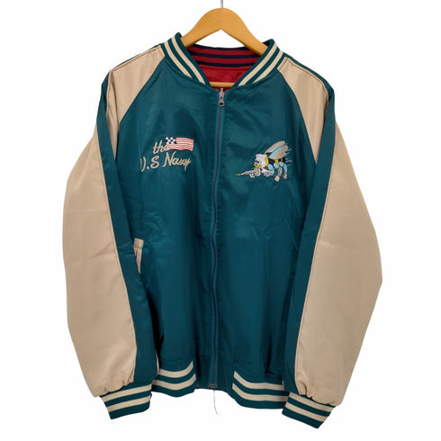 SEABEES THE US NAVY×鶴 リバーシブルサテンスカジャン メンズ JPN:XL