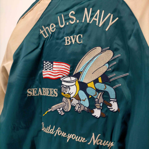 SEABEES THE US NAVY×鶴 リバーシブルサテンスカジャン メンズ JPN:XL