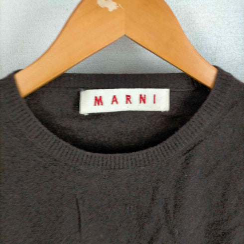 マルニ MARNI カシミヤ エルボーパッチ バイカラー クルーネックニット レディース 46